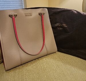 Kate Spade Cream and Pink Tote Bag